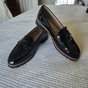 Coach Peyton Black Patent Leather Loafers Size 9B